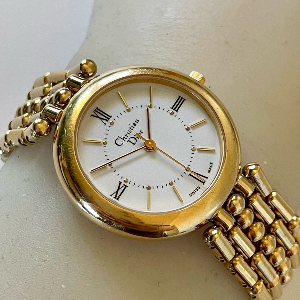 Dior Gold-Tone Women’s Watch with White Dial
